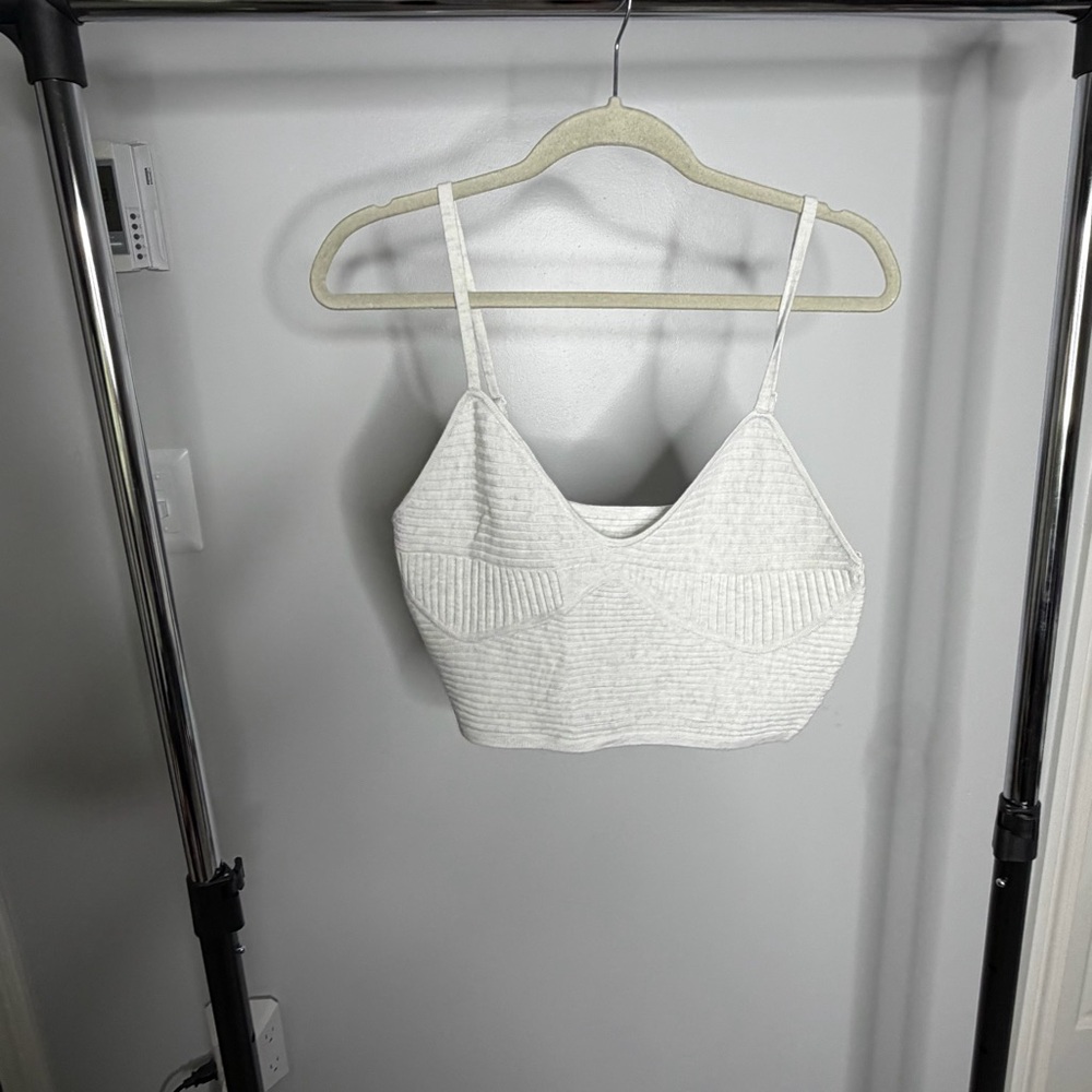 Aerie Light Gray Knit Crop Top